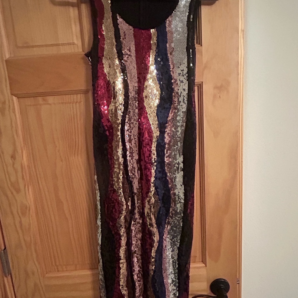 RACHEL Rachel Roy Sequin Dress with Multicolor Stripes dress was only worn once
